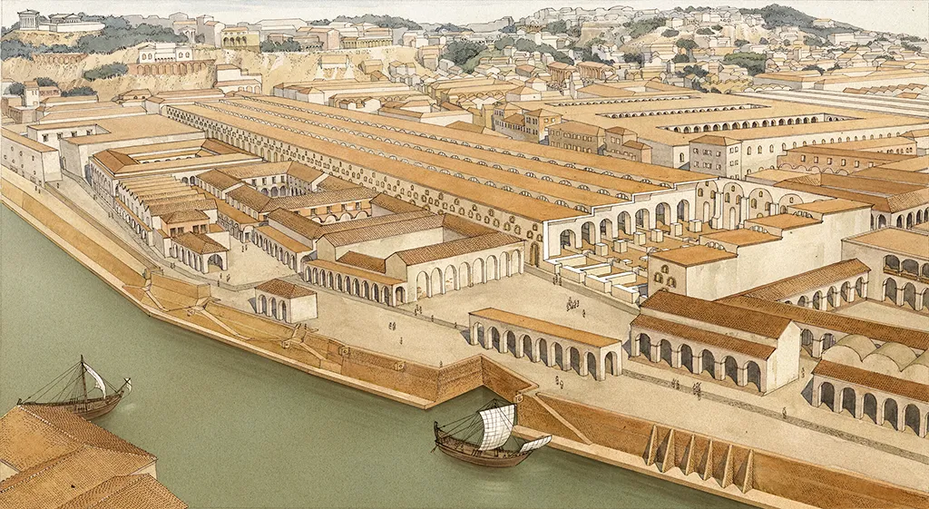 From Trading Post to Emporium in the Mare Nostrum - Artists impression of Roman Emporium